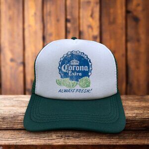 Corona Extra Lime Mens Trucker Hat Green Pale Mexican Lager Beer Hops Ball Cap